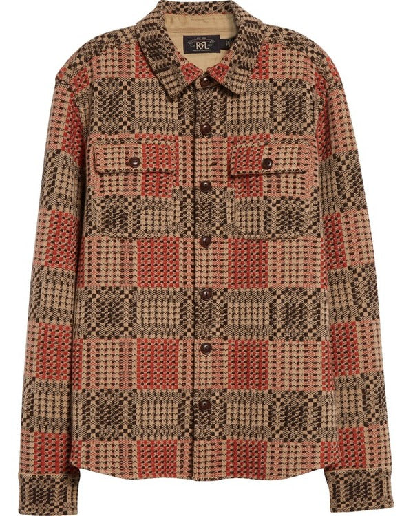 Will Trent S03 Scott Foley Brown Printed Shirt Jacket