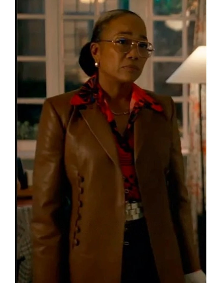 Will Trent S03 Sonja Sohn Brown Leather Blazer