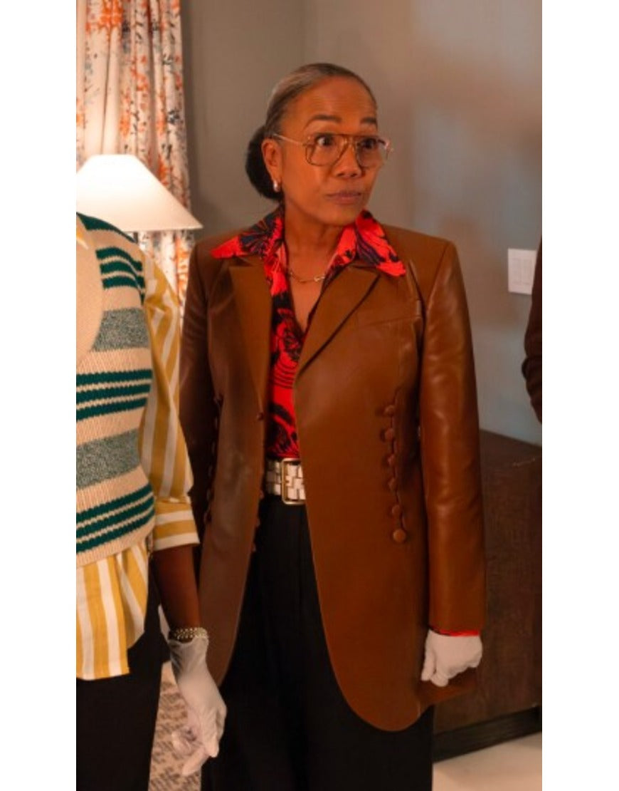 Will Trent S03 Sonja Sohn Brown Leather Blazer