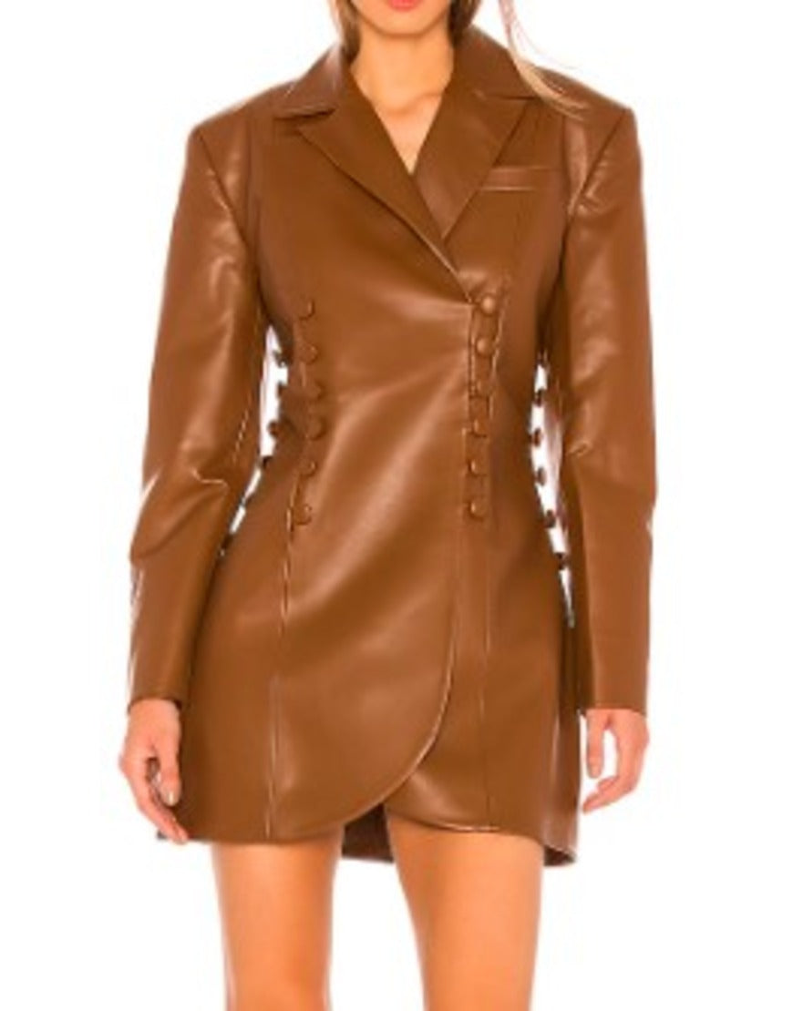 Will Trent S03 Sonja Sohn Brown Leather Blazer