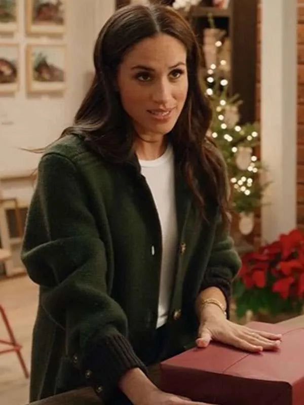 With Love Meghan Holiday Celebration Meghan Markle Green Jacket