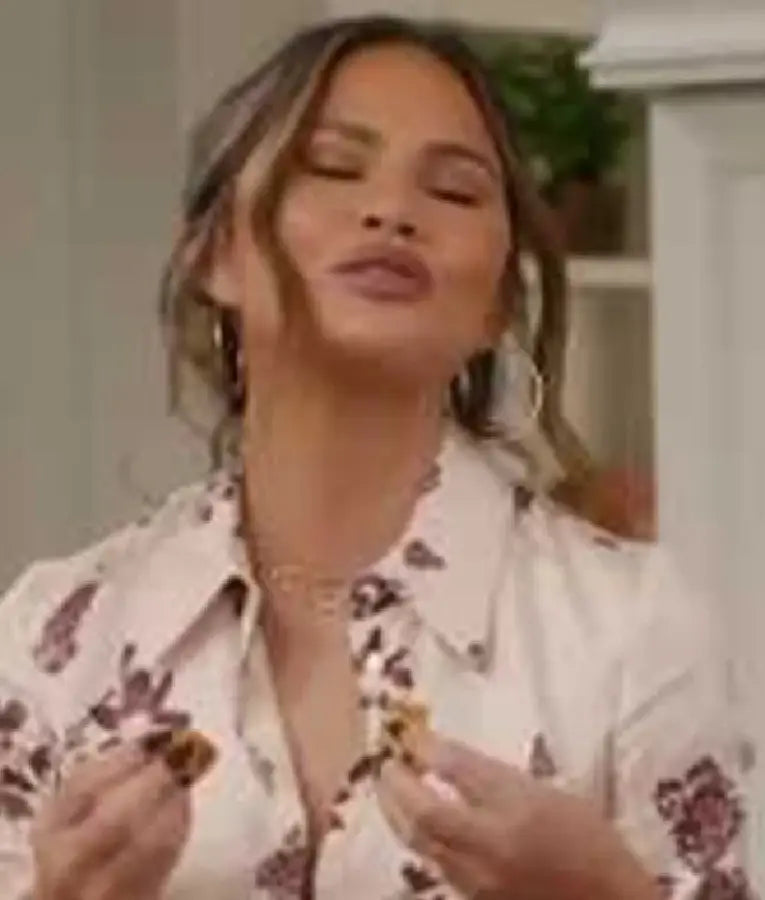 With Love Meghan S02 Chrissy Teigen Floral Silk Shirt