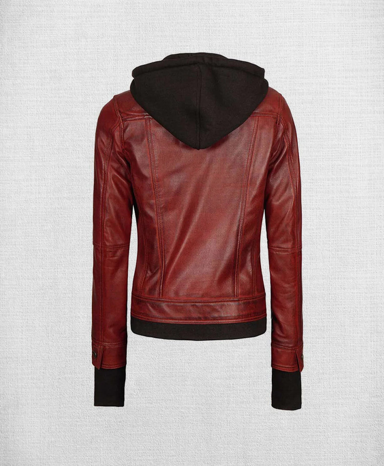 Women Stunning Brown Leather Jacket with Hood