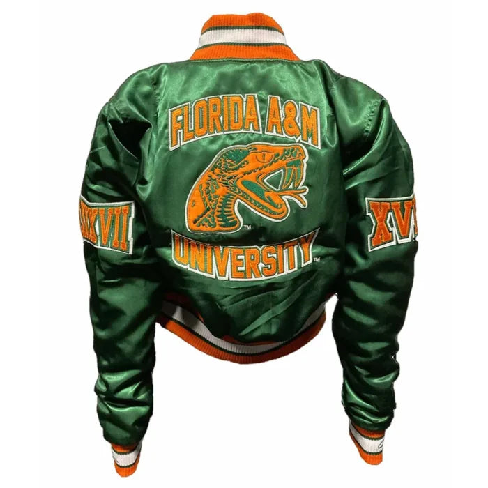 Women’s Florida A&M University Green Satin Jacket