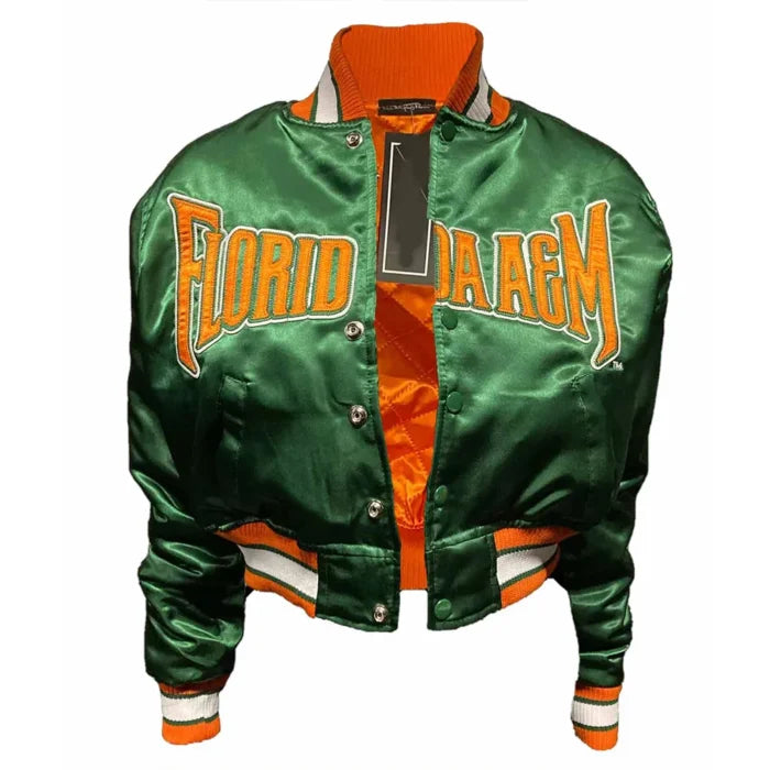 Women’s Florida A&M University Green Satin Jacket
