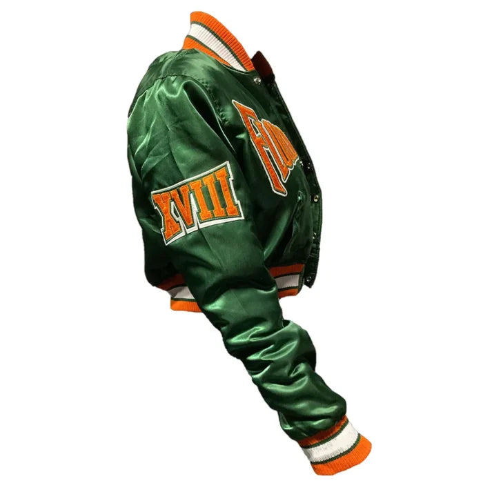 Women’s Florida A&M University Green Satin Jacket