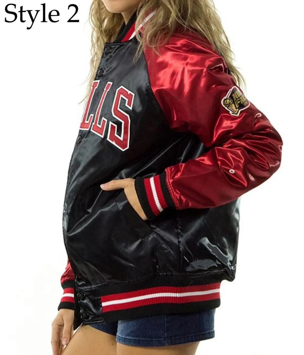 Women’s Varsity Chicago Bulls Satin Jacket