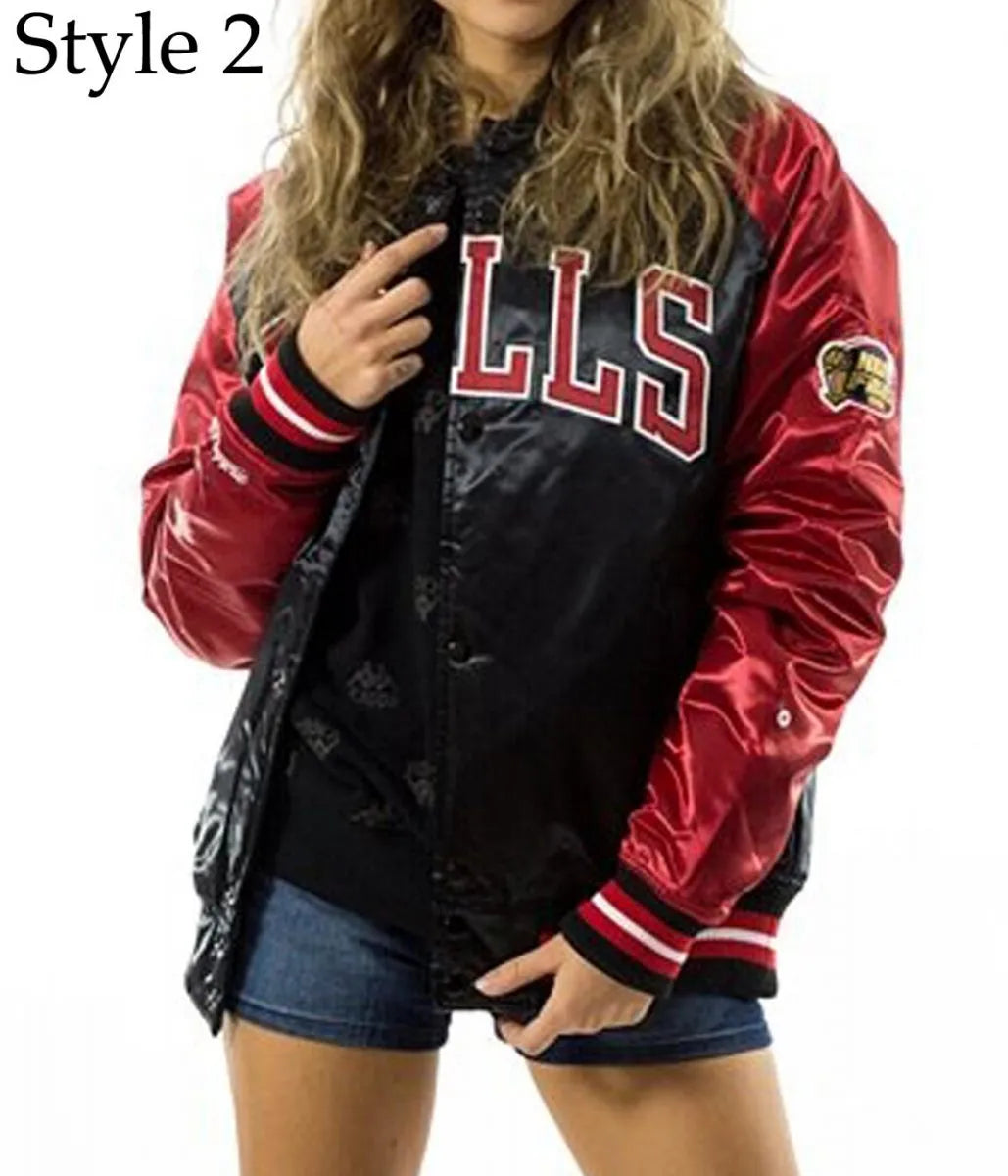 Women’s Varsity Chicago Bulls Satin Jacket