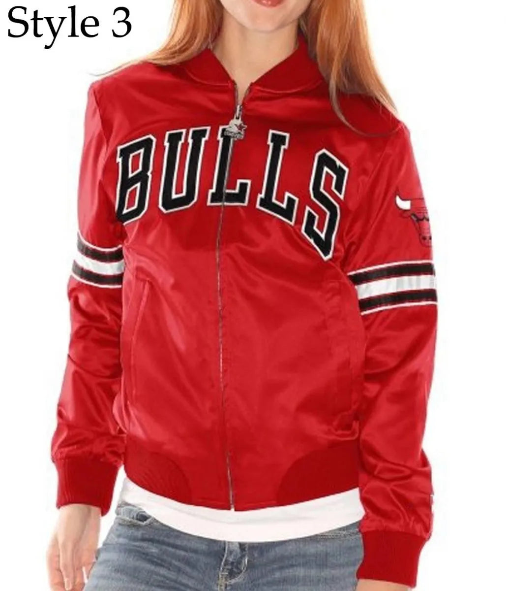 Women’s Varsity Chicago Bulls Satin Jacket
