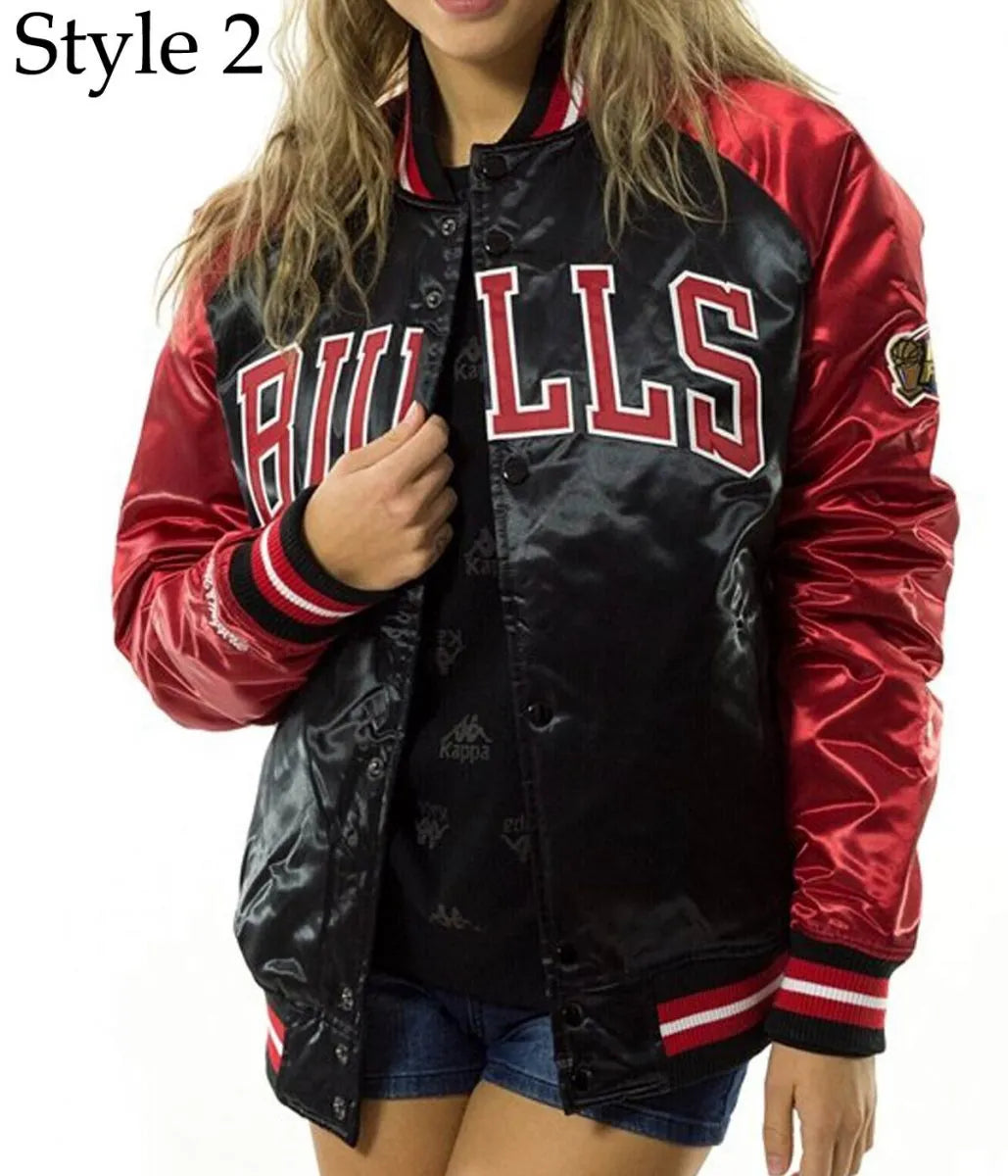 Women’s Varsity Chicago Bulls Satin Jacket