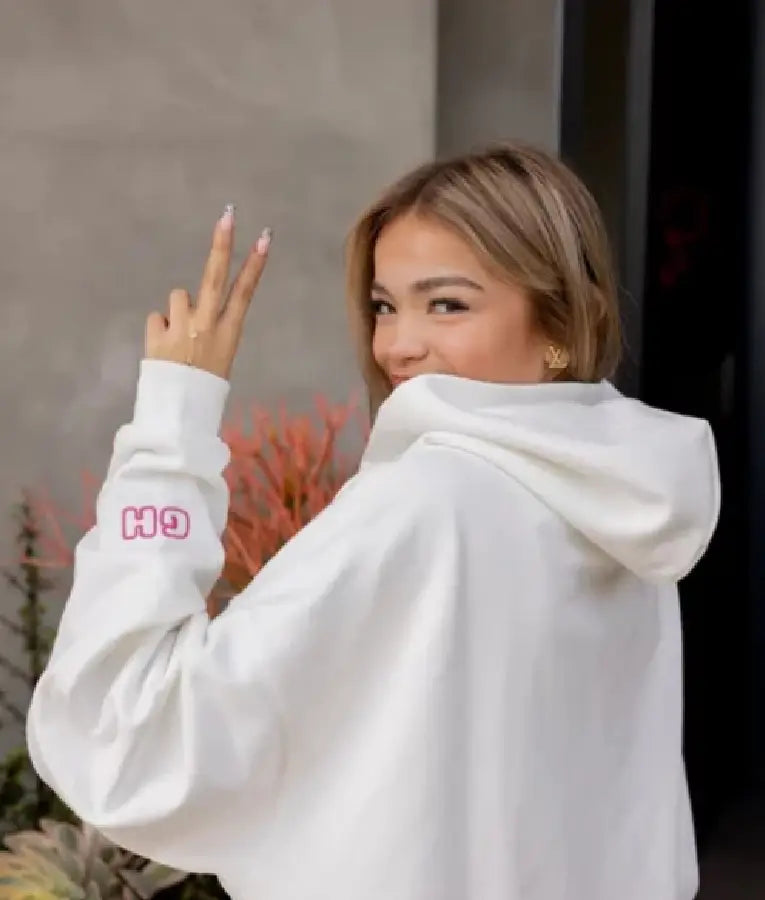 Glow House Pink & White Oversized Hoodie