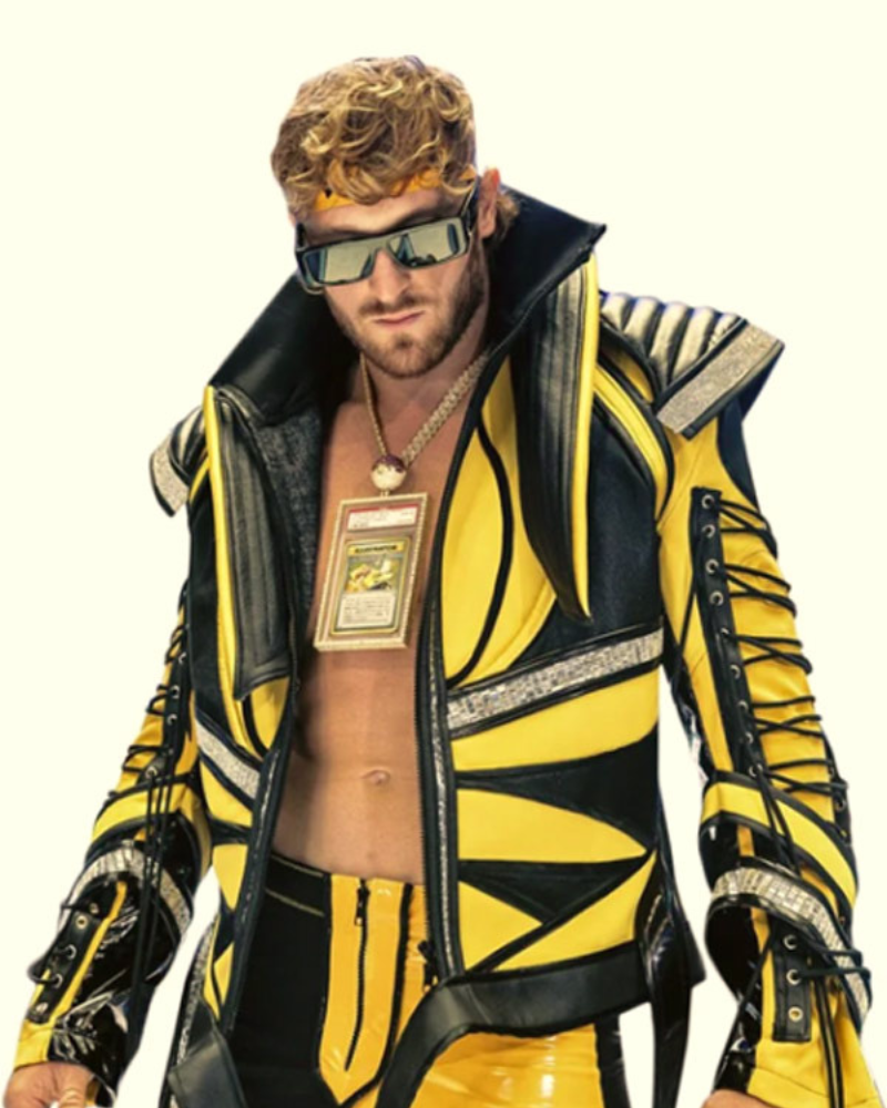 Logan Paul Wrestlemania 38 Black And Yellow Leather Jacket