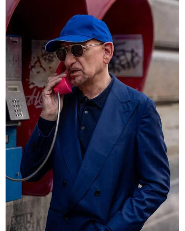 The Killer’s Game 2024 Ben Kingsley Blue Blazer