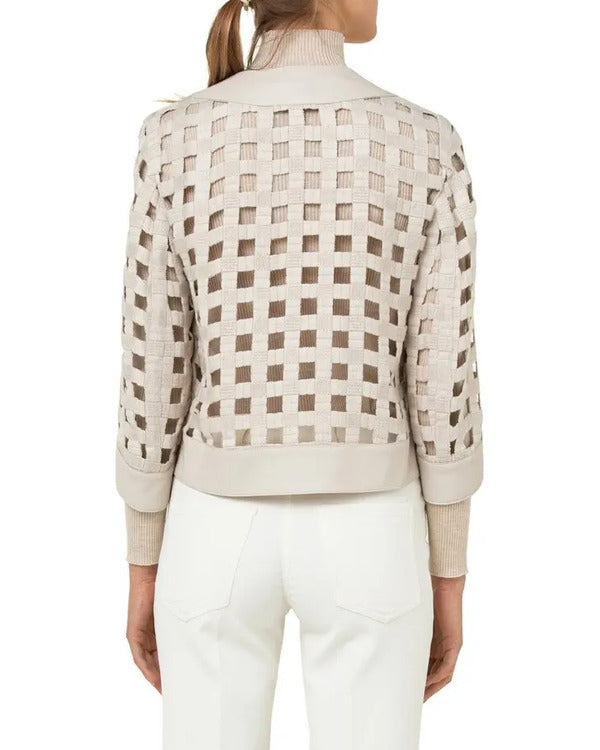 The Good Fight S06 Audra McDonald Leather Trim Grid Jacket