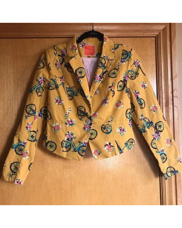 The Sex Lives of College Girls Amanda Ripley Bicycle Print Blazer