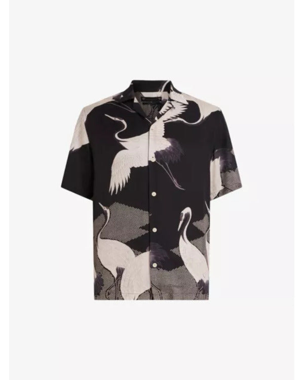 Access Daily 2025 Scott Evans Black Bird Print Shirt