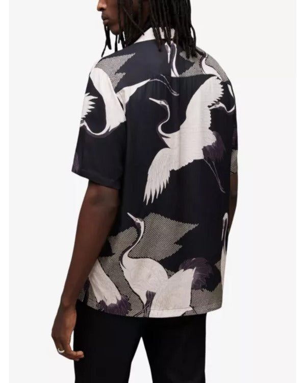 Access Daily 2025 Scott Evans Black Bird Print Shirt