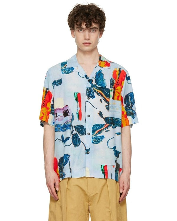 Access Daily 2025 Scott Evans Blue Floral Camp Shirt