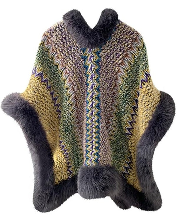 The Equalizer S05 Lorraine Toussaint Purple Fur Trim Poncho