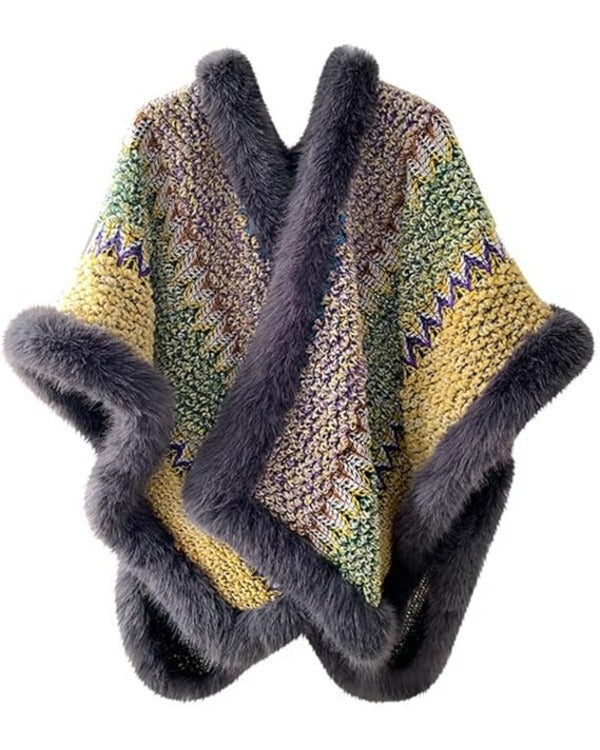 The Equalizer S05 Lorraine Toussaint Purple Fur Trim Poncho