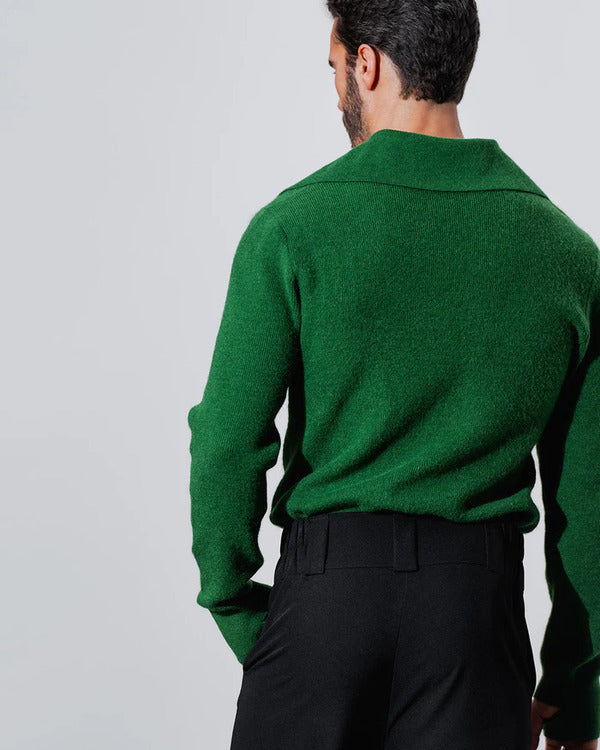 E! News 2025 Justin Sylvester Green Polo Sweater