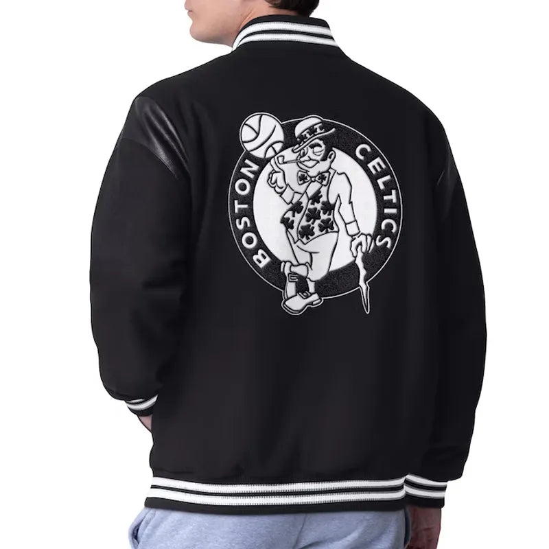 Boston Celtics Clutch Hitter Black Varsity Jacket