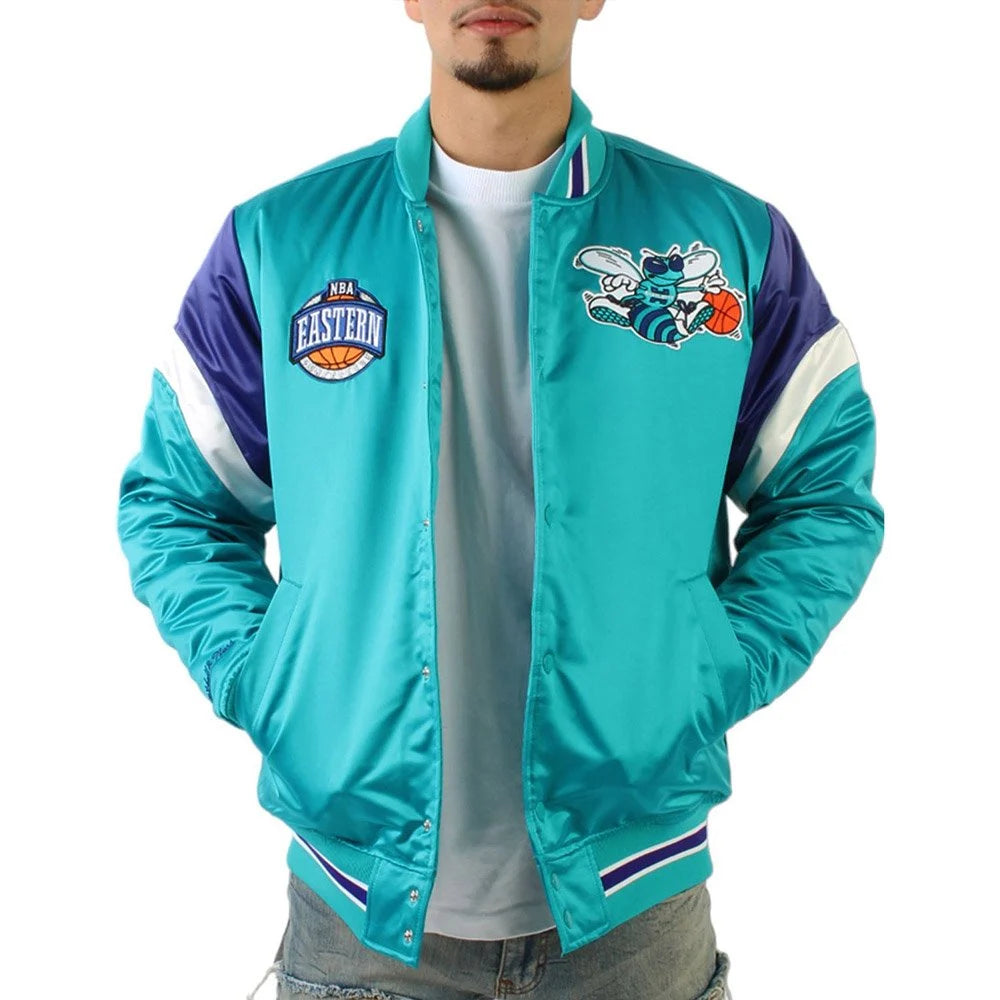 Charlotte Hornets Eastern Aqua Satin Jacket