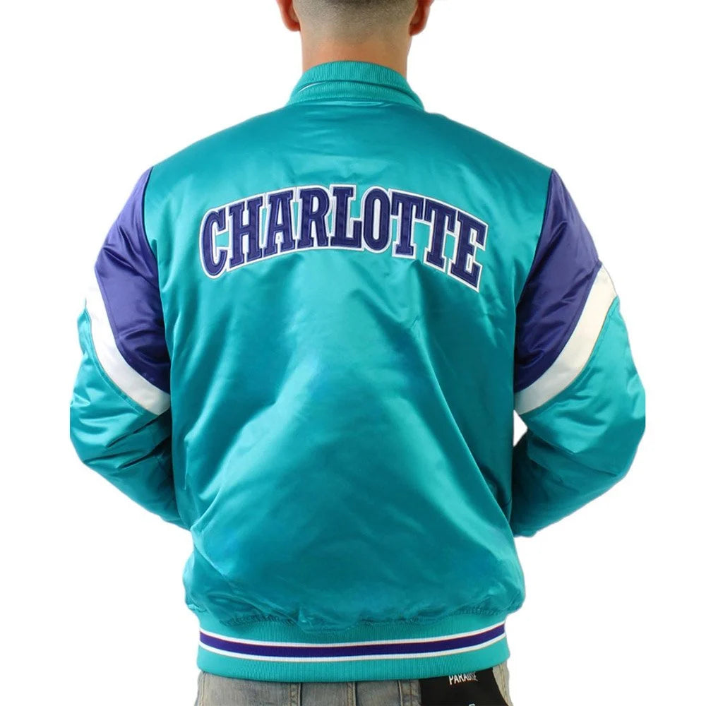 Charlotte Hornets Eastern Aqua Satin Jacket