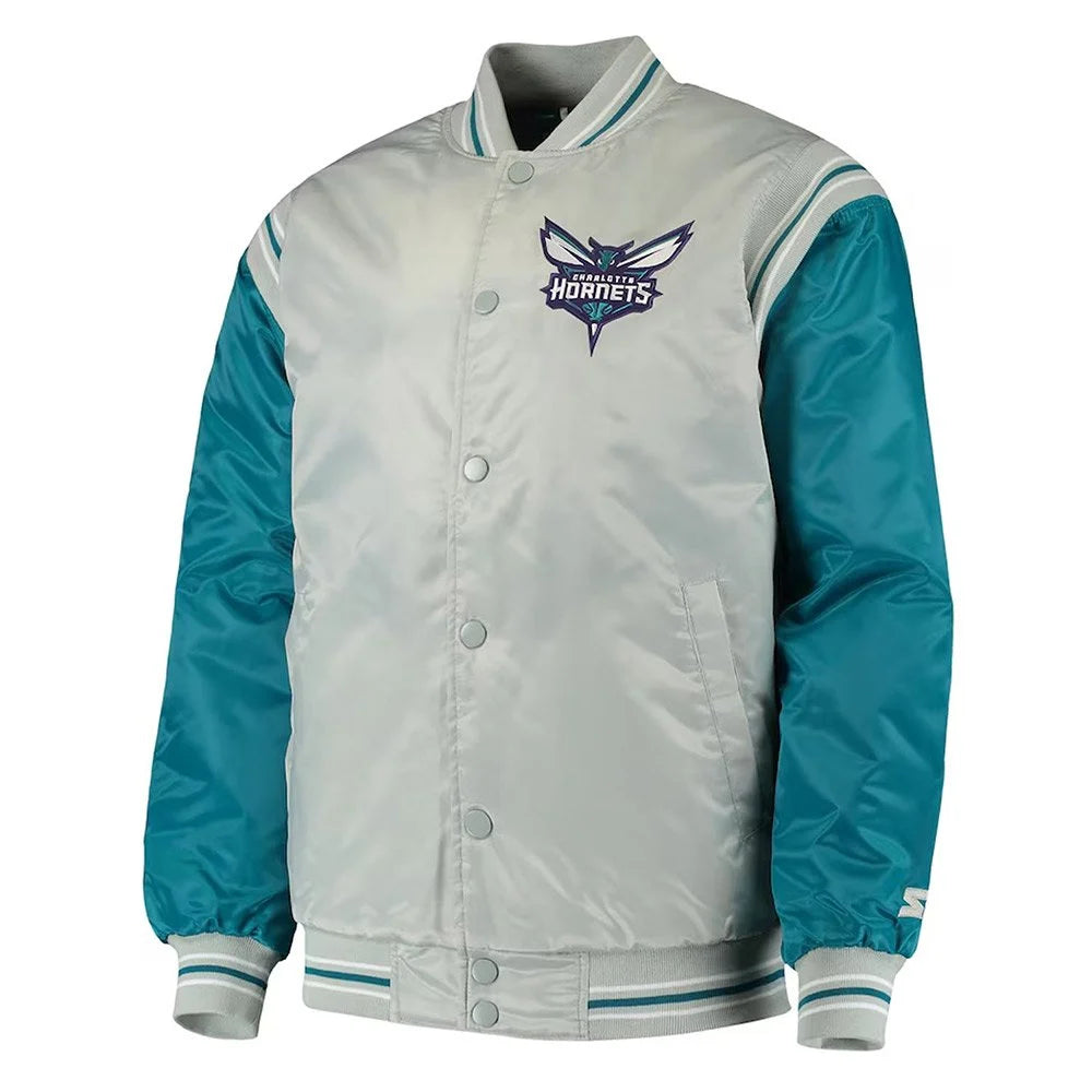The Enforcer Charlotte Hornets Varsity Satin Jacket