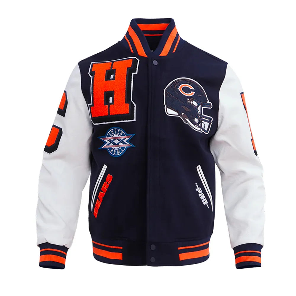 Chicago Bears Mashup Classic Rib Varsity Jacket