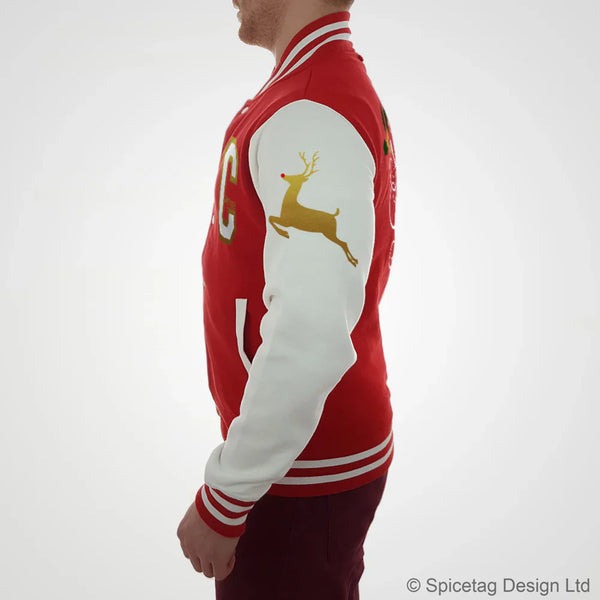 Merry Christmas Red Varsity Jacket