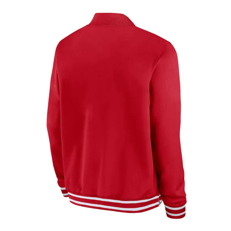 Cincinnati Reds Full-Zip Red Bomber Jacket