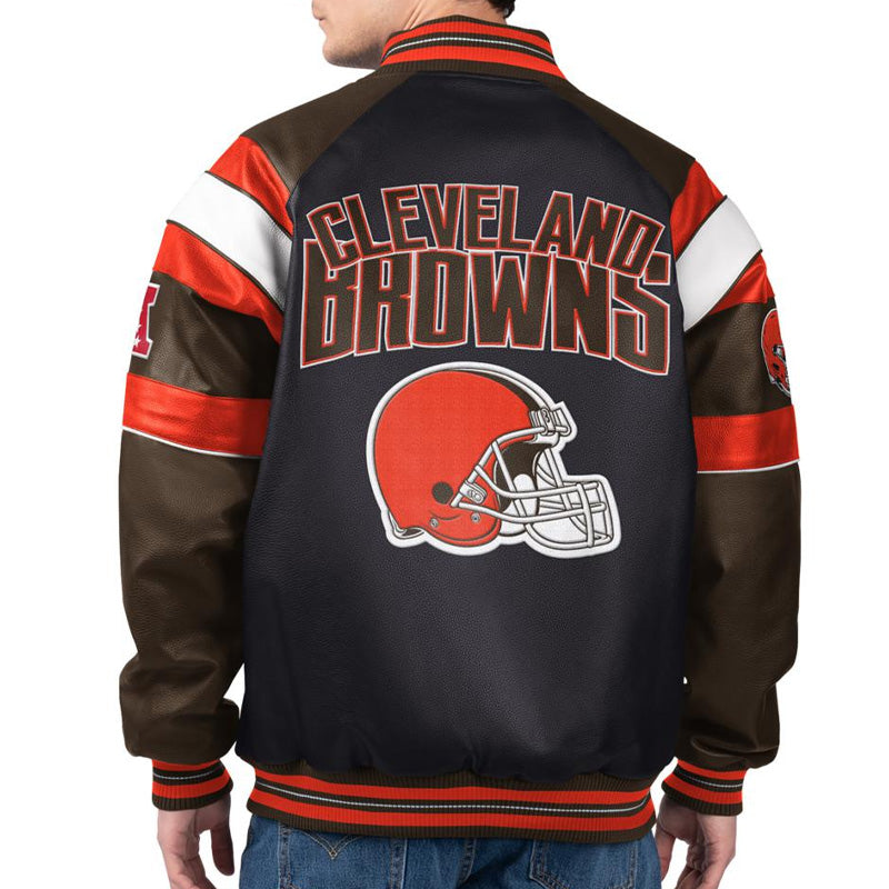 Cleveland Browns G-III Faux Varsity Leather Jacket