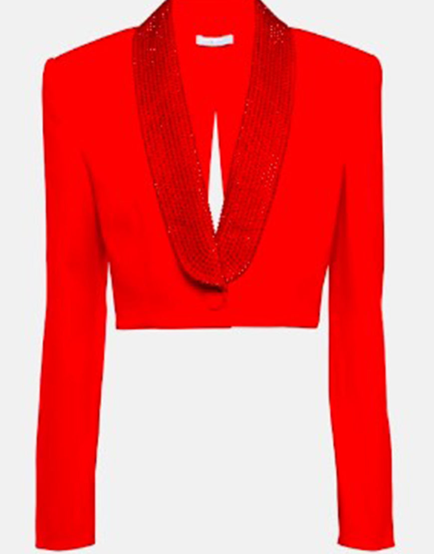 Ransom Canyon 2025 Meta Golding Red Cropped Blazer