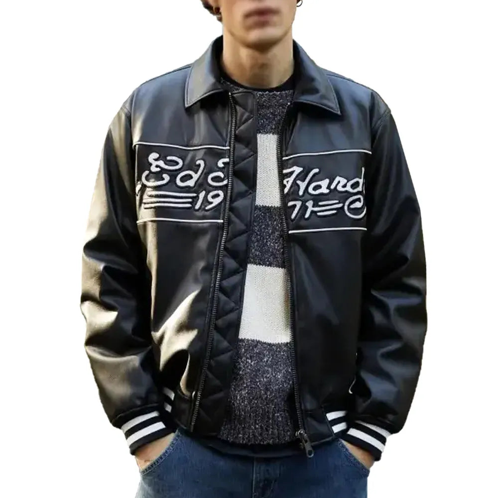 Ed Hardy 1971 Leather Jacket