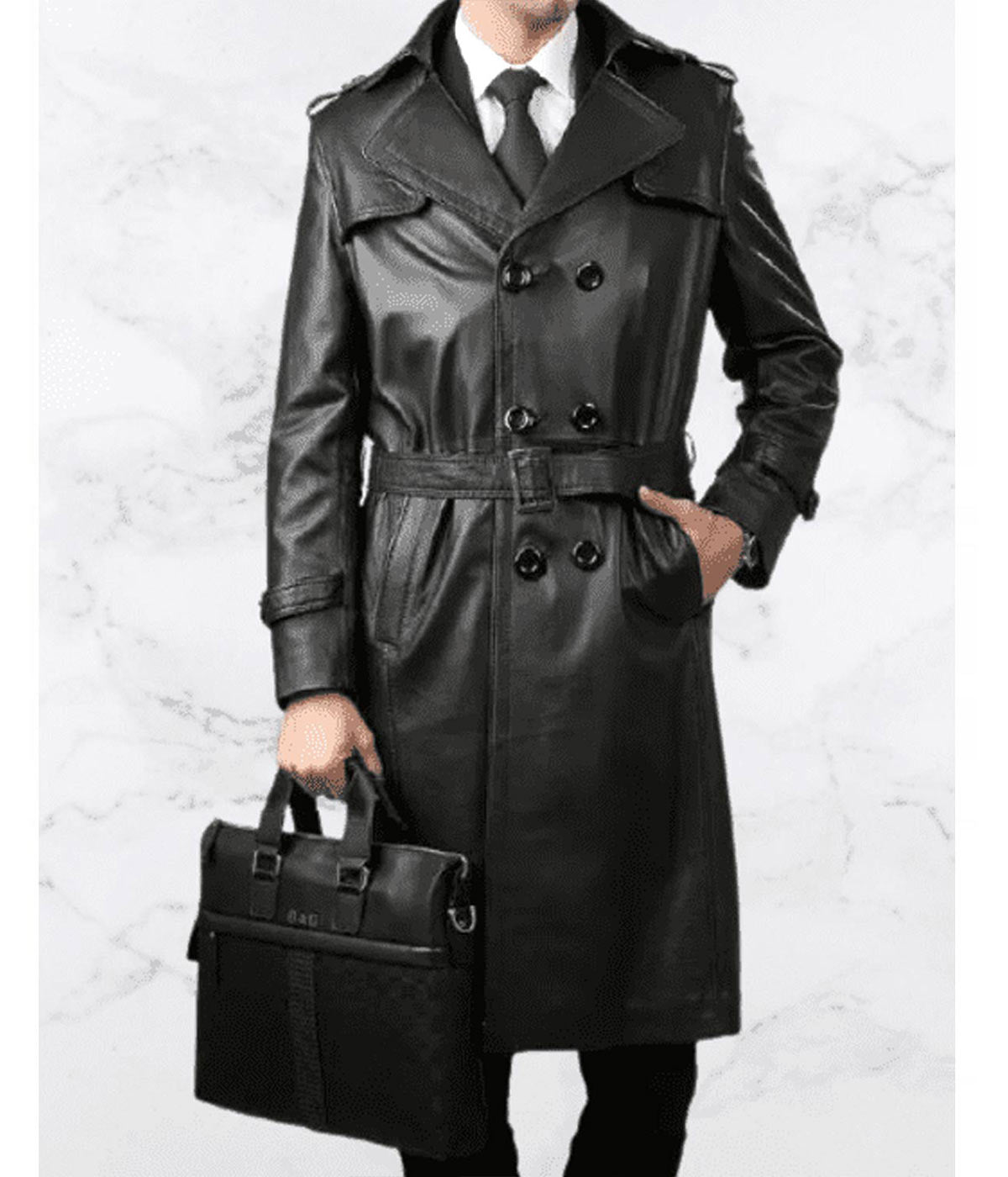 Elon Musk Leather Trench Coat