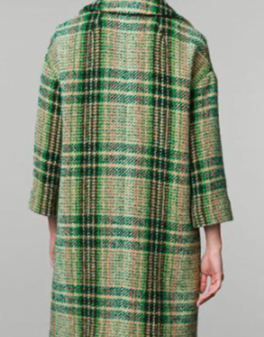 Playing Nice 2025 Jessica Brown Findlay Plaid Coat