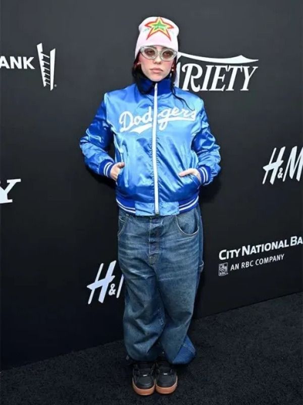 Billie Eilish Dodgers Blue Bomber Jacket
