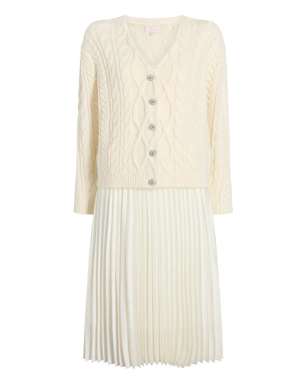 The Today Show Hoda Kotb White Cable Knitted Cardigan