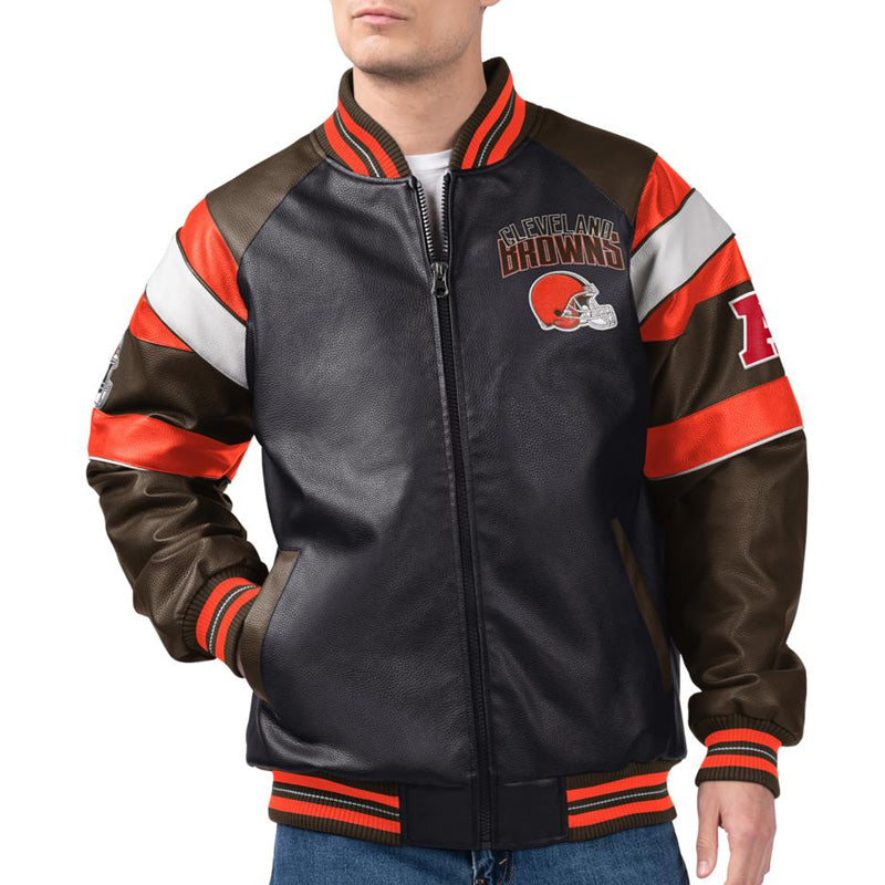 Cleveland Browns G-III Faux Varsity Leather Jacket