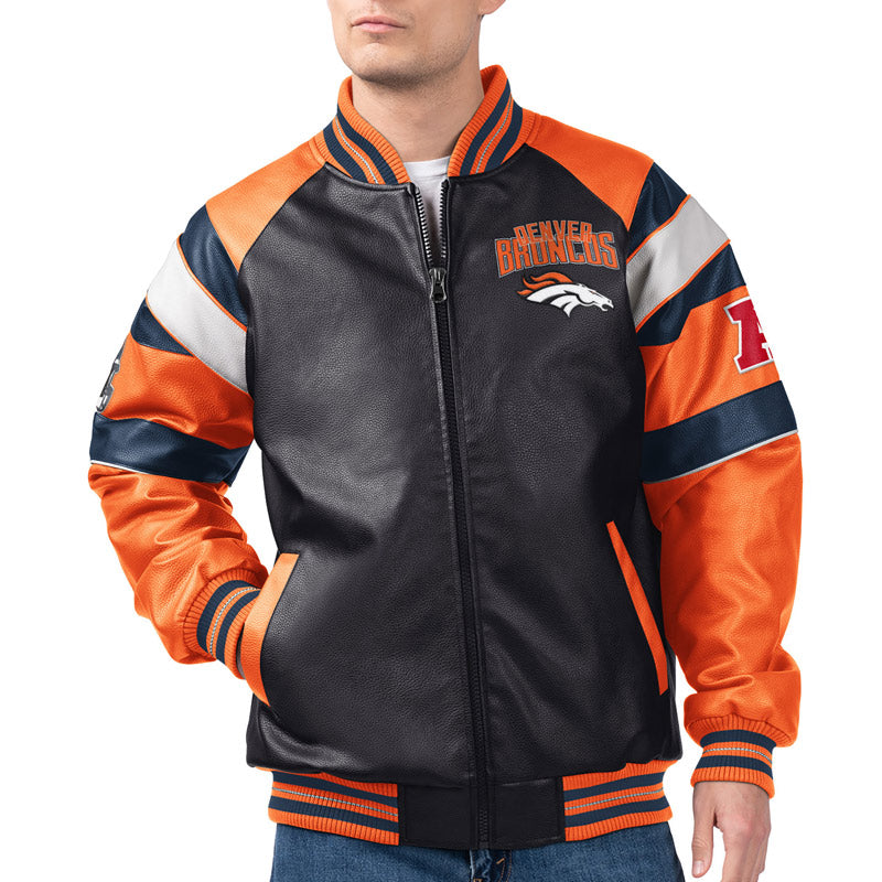 Denver Broncos G-III Faux Varsity Leather Jacket
