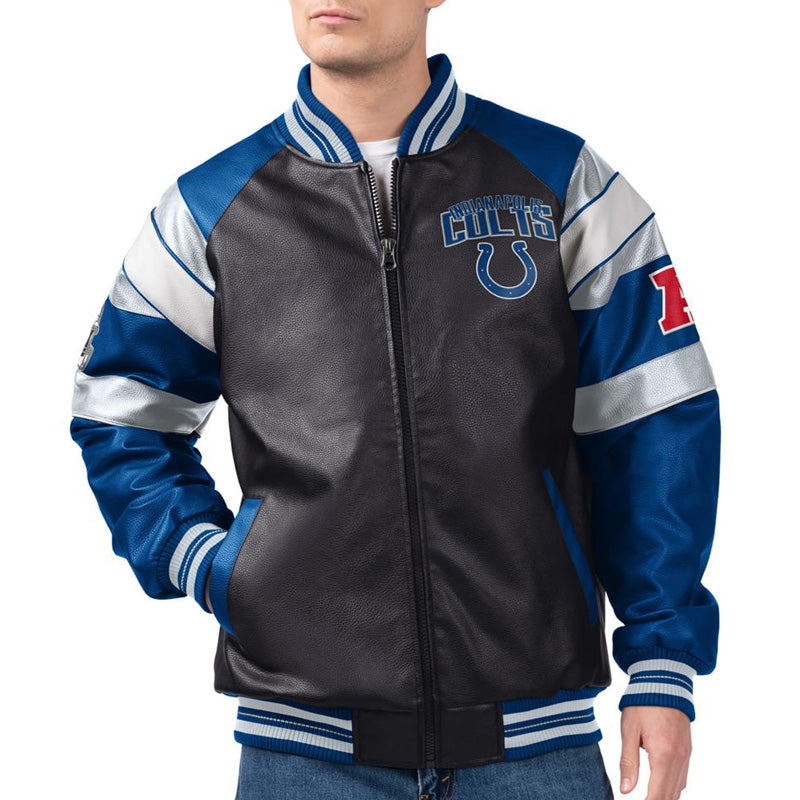 Indianapolis Colts G-III Faux Varsity Leather Jacket