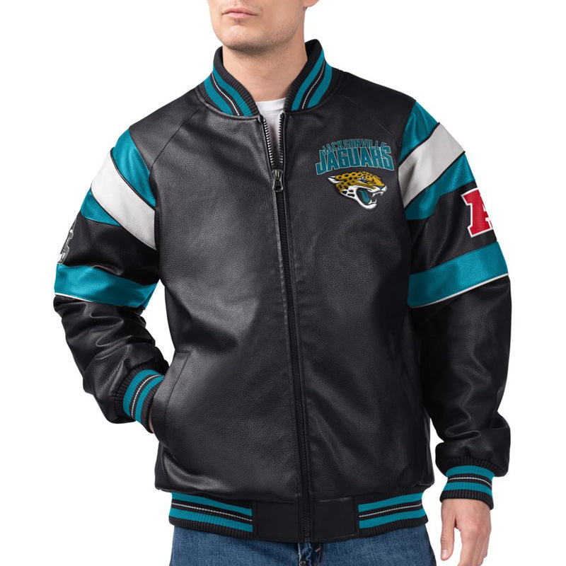 Jacksonville Jaguars G-III Faux Varsity Leather Jacket