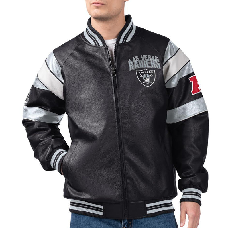 Las Vegas Raiders G-III Faux Varsity Leather Jacket
