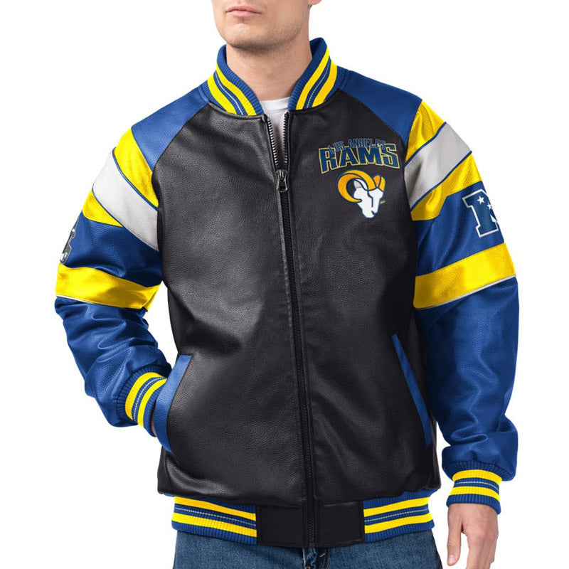 Los Angeles Rams G-III Faux Varsity Leather Jacket