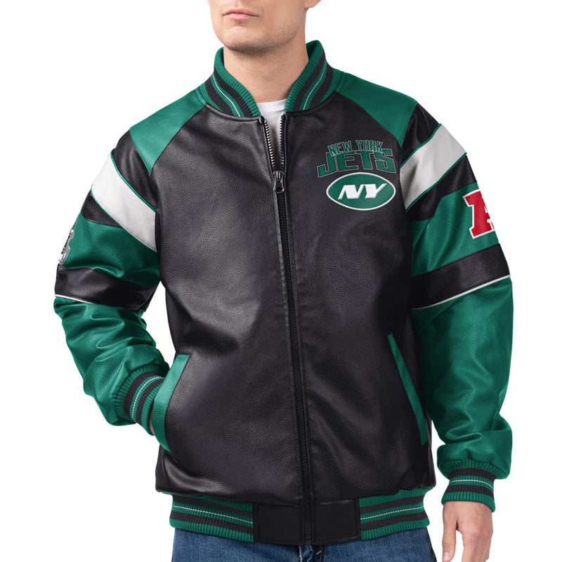 New York Jets G-III Faux Varsity Leather Jacket