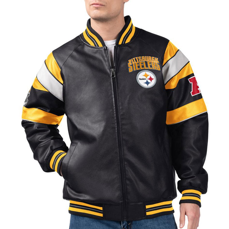 Pittsburgh Steelers G-III Faux Varsity Leather Jacket