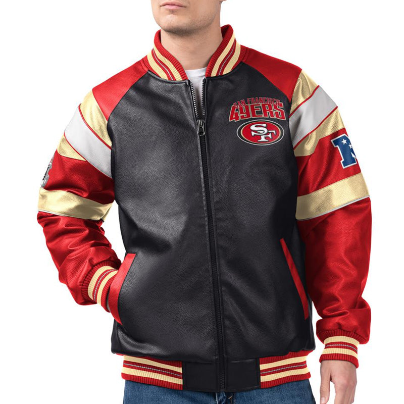 San Francisco 49ers G-III Faux Varsity Leather Jacket