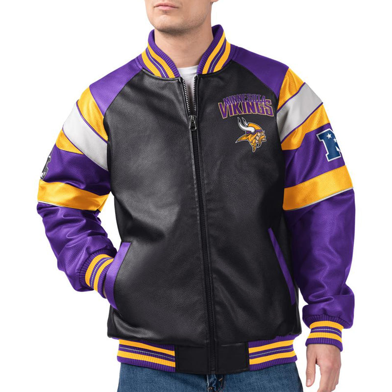 Minnesota Vikings G-III Faux Varsity Leather Jacket