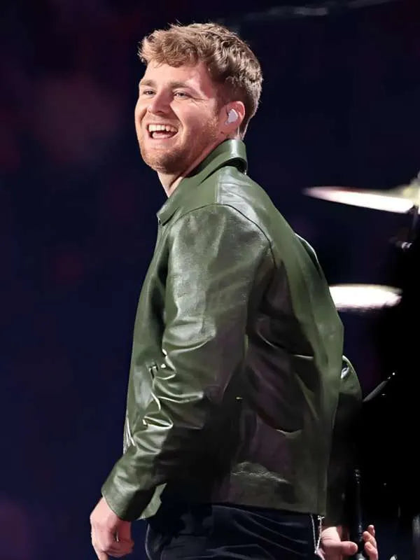 Alex Warren Green Leather Jacket